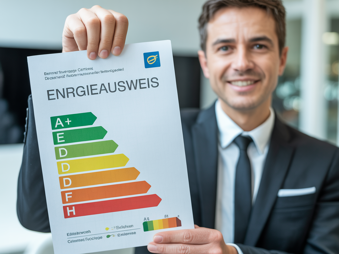 Energieausweis mit Energieeffizienzskala